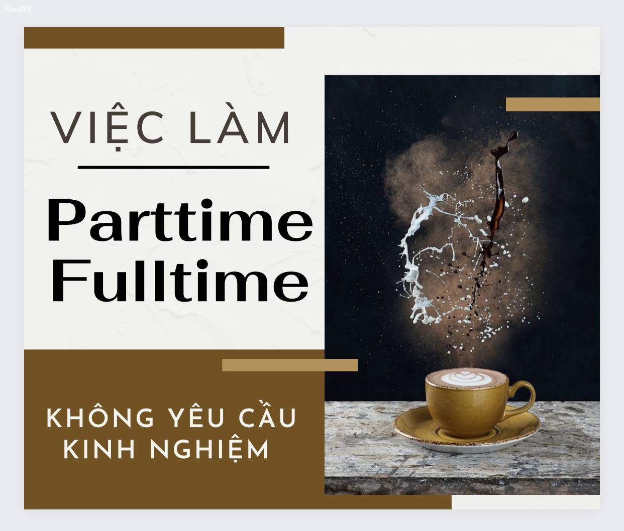 Việc làm parttime ưu tiên sinh viên - Phụ bán coffe tại chi nhánh.