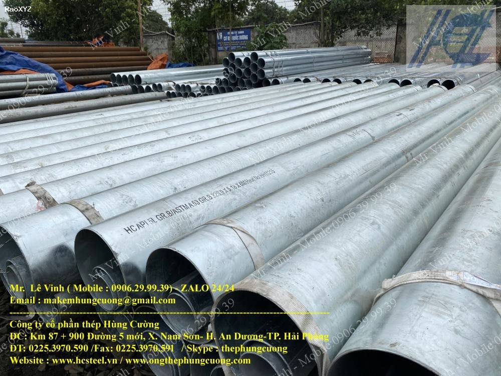 ống hàn kẽm 273 x 6,35mm x 6m , ống hàn kẽm 273 x 6,35 x 6m ống kẽm nhập khẩu