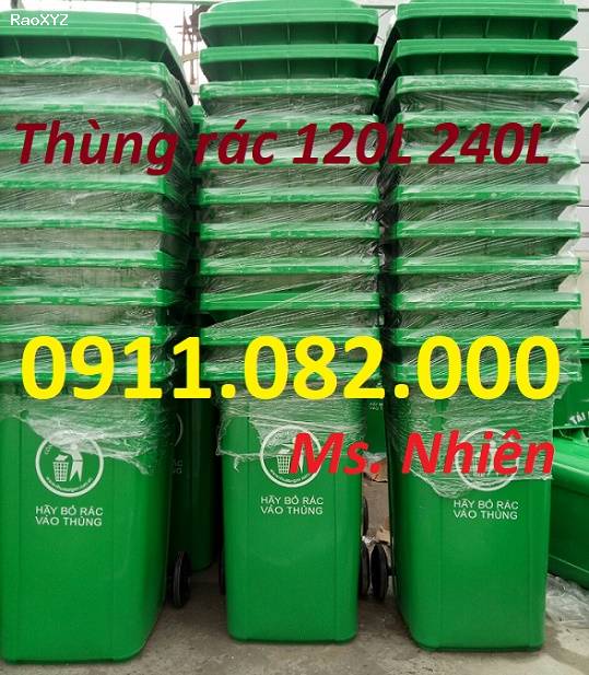 Sỉ giá rẻ số lượng thùng rác 120L 240L 660L giá rẻ tại vĩnh long, thùng rác nắp kín đủ màu- lh 0911082000