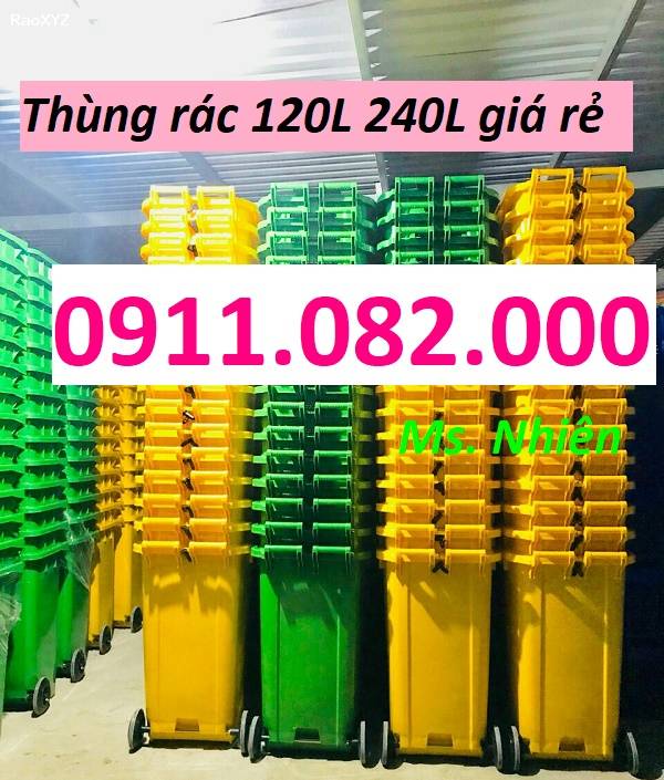 Phân phối thùng rác giá rẻ- thùng rác 120L 240L 660L bánh xe nắp kín- lh 0911082000