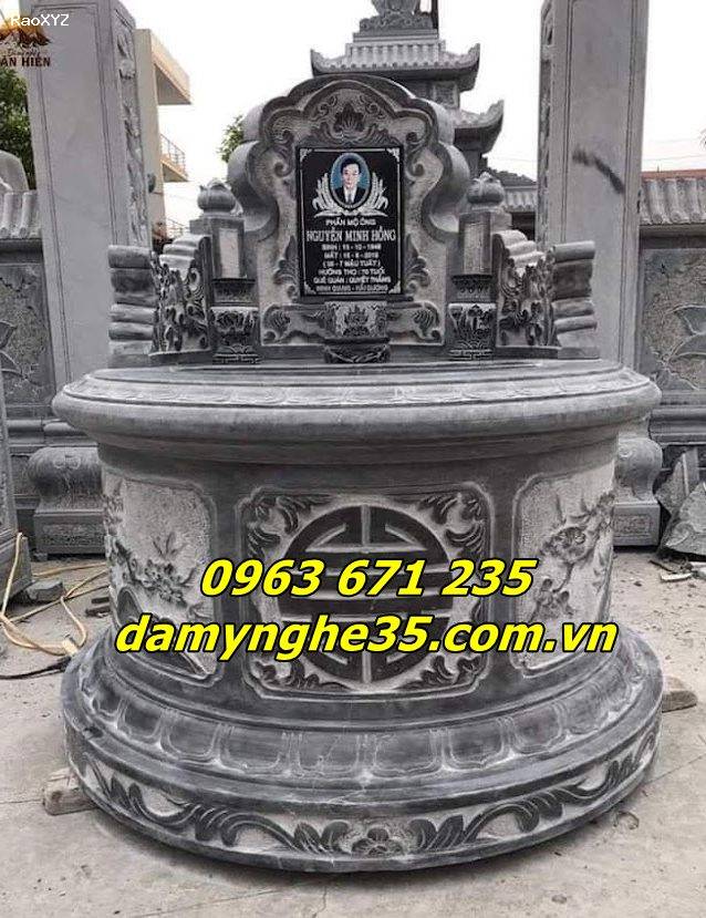 Mẫu mộ tròn bằng đá đẹp chuẩn phong thuỷ bán tại Yên Bái