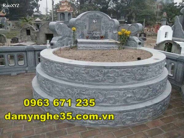 Mẫu mộ tròn bằng đá đẹp thiết kế cao cấp bán tại Điện Biên