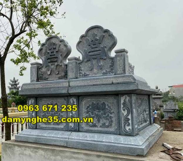Mẫu mộ đôi bằng đá chuẩn kích thước phong thuỷ bán tại Hà Giang