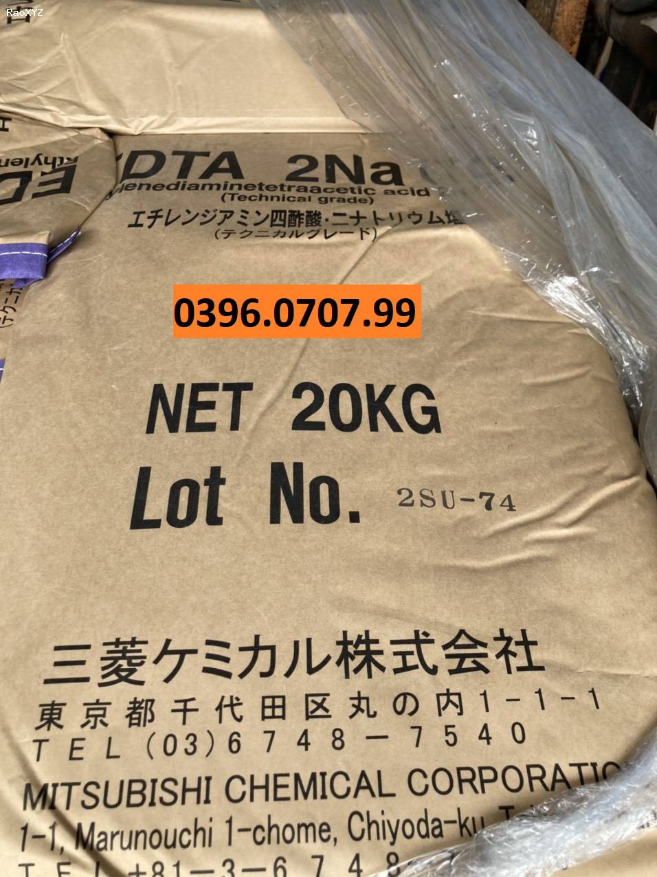 Hóa chất EDTA 2Na (EDTA 2 Muối) - Mitsubishi Nhật bao 20kg - Ethylendiamin Tetraacetic Acid