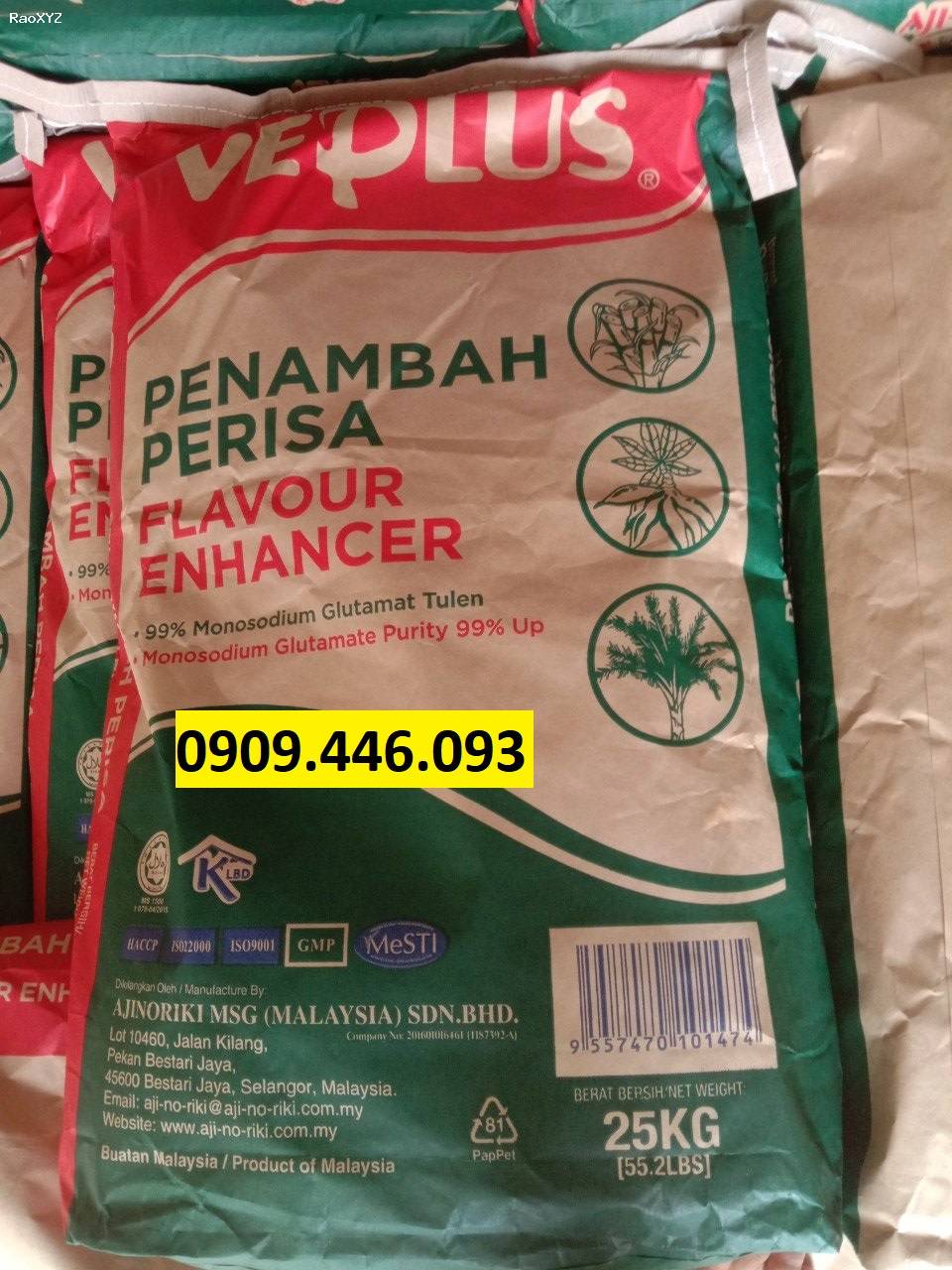 Bột ngọt, Mì chính Veplus Malaysia | Monosodium Glutamate (E621)