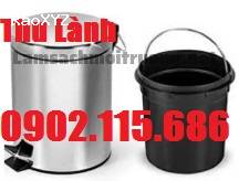 Thùng rác INOX 12l, KT (DxH): 253x375mm