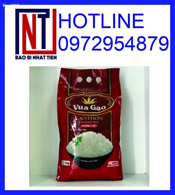 Bao bì gạo 5kg ghép màng phức hợp, in túi đựng gạo giá rẻ