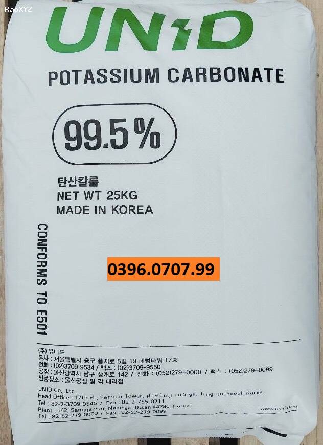 Potassium Carbonate (K2CO3) Hàn Quốc - Nguyên liệu cung cấp Kali cho đất nông nghiệp