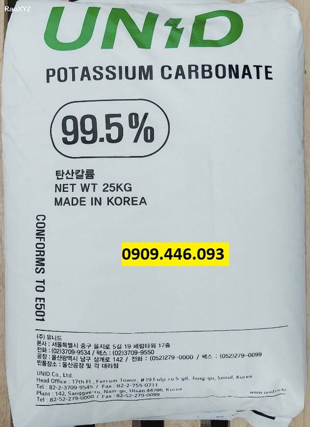 Kali carbonat - Potassium Carbonate - K2CO3 - Nguyên liệu gốm sứ, xà phòng