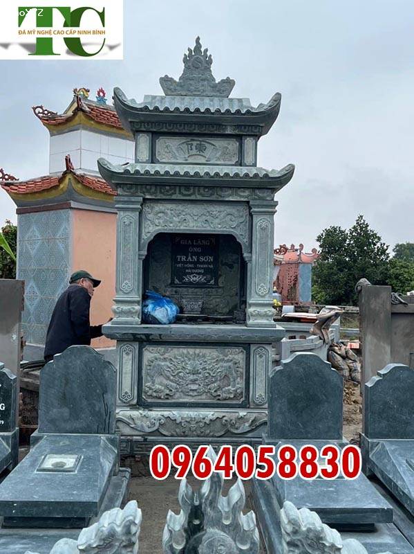 Giá bán lăng thờ đá mẫu kỳ đài bằng đá xanh rêu Quảng Ninh