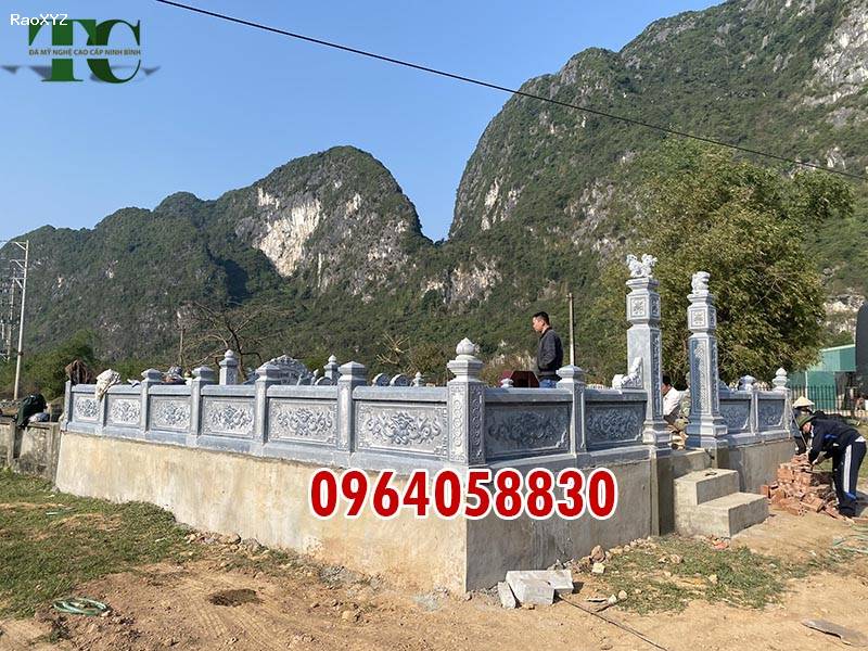 Hình ảnh khuôn viên lăng mộ đá xanh đen lắp ở Đà Nẵng