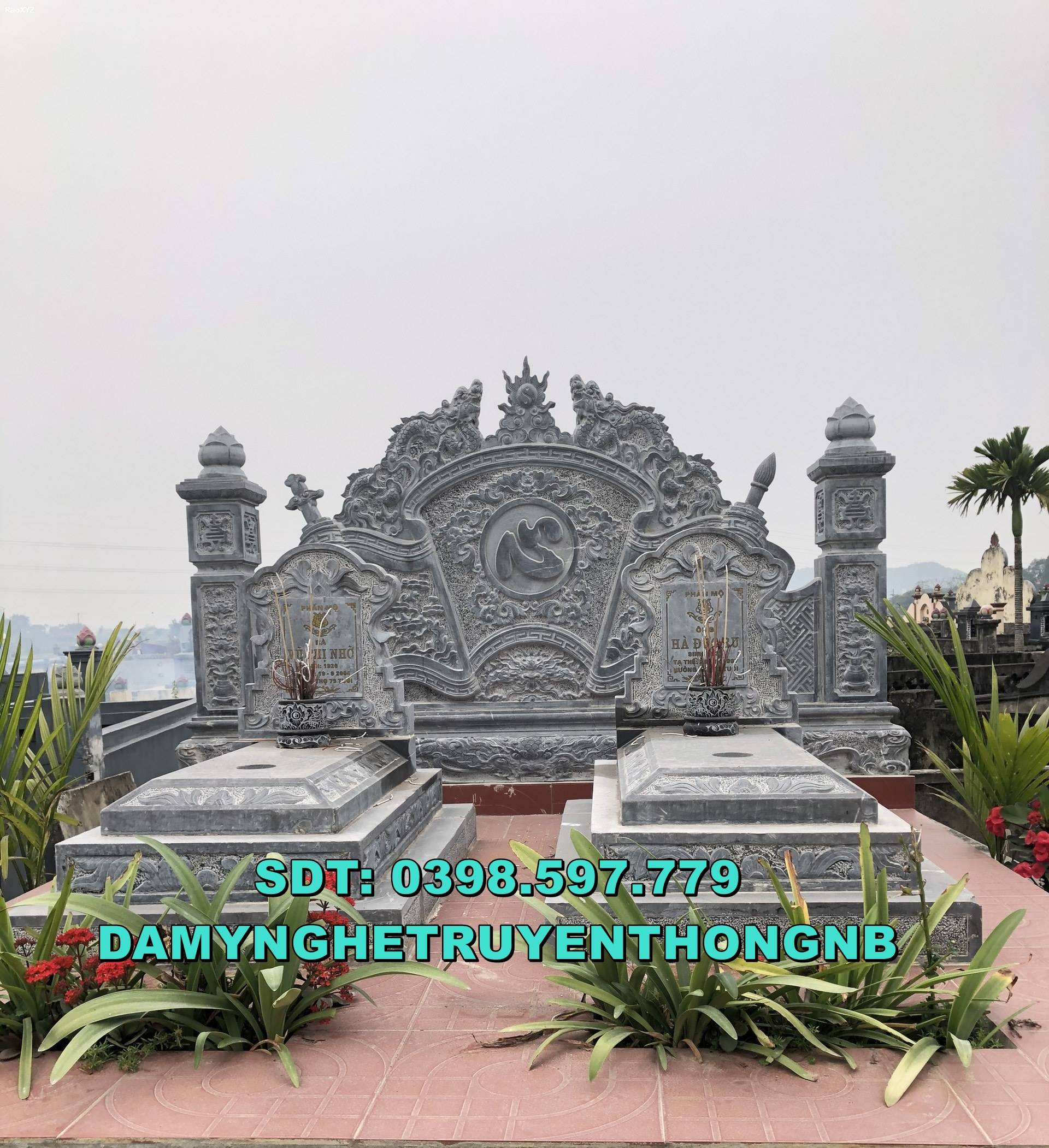 Bình phong đá đẹp cuốn thư đá xanh đen hàng tuyển nguyên khối tại Bình Định