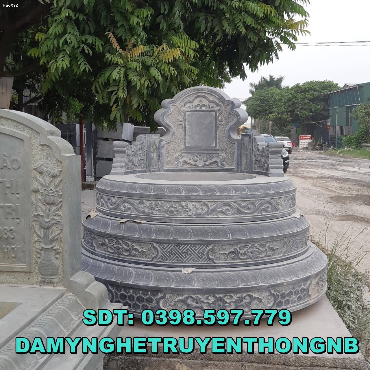 thi công lắp đặt mộ tròn đá đẹp tại đà nẵng 2023