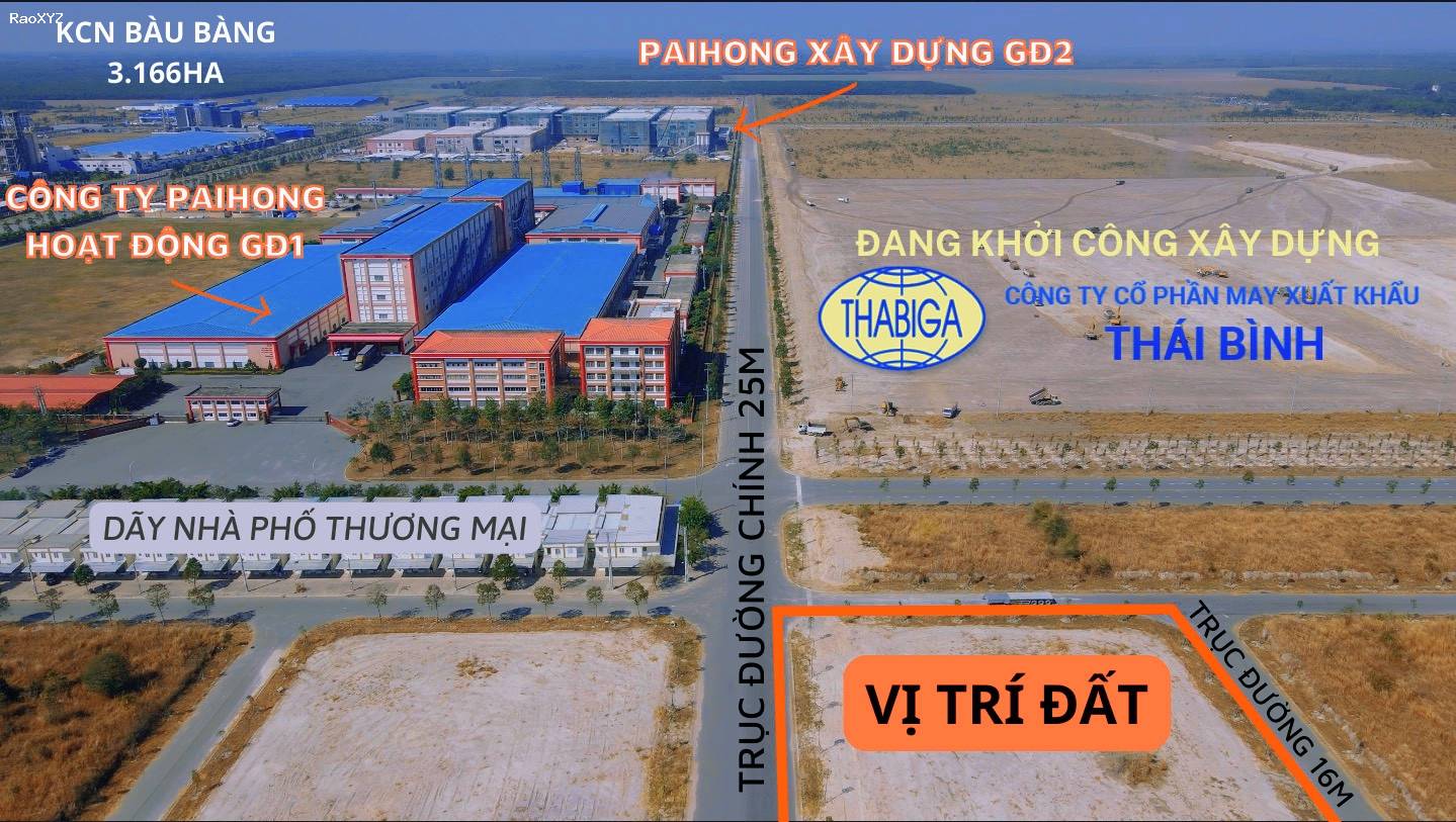 Đất nền đối diện côngty Paihong đang hoạt động giá 9,2tr/m2
