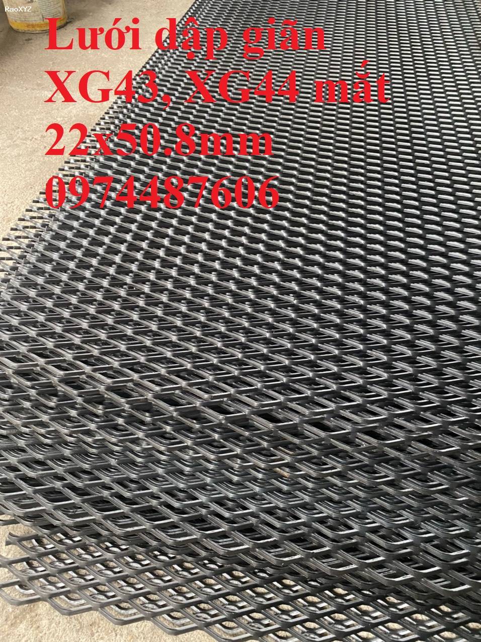 Lưới mắt cáo, lưới trám, lưới dập giãn XG43, XG44 mắt lưới 22x50.8mm dày 3mm, 4mm. Nhận sản xuất theo kích thước yêu cầu