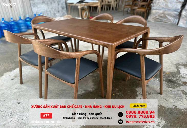 Bộ bàn ghế gỗ bền đẹp, giá rẻ cho quán cafe, trà sữa tại TP Rạch Giá