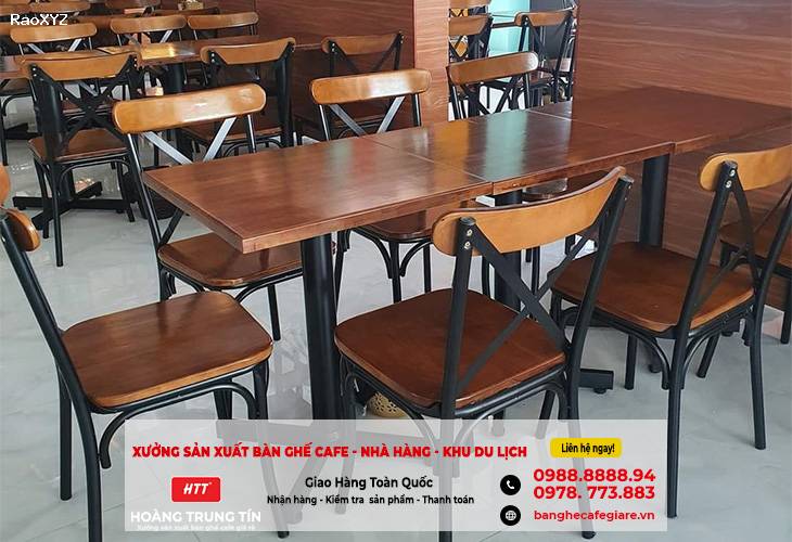 Bộ bàn ghế gỗ bền đẹp, giá rẻ cho quán cafe, trà sữa tại TP Rạch Giá