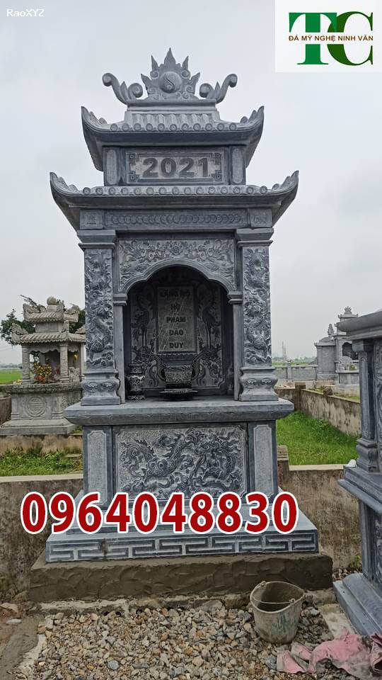Xây lăng mộ đá thờ đơn đẹp nguyên khối lắp tại Nghệ An