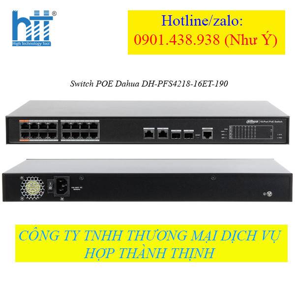 Switch POE Dahua DH-PFS4218-16ET-190