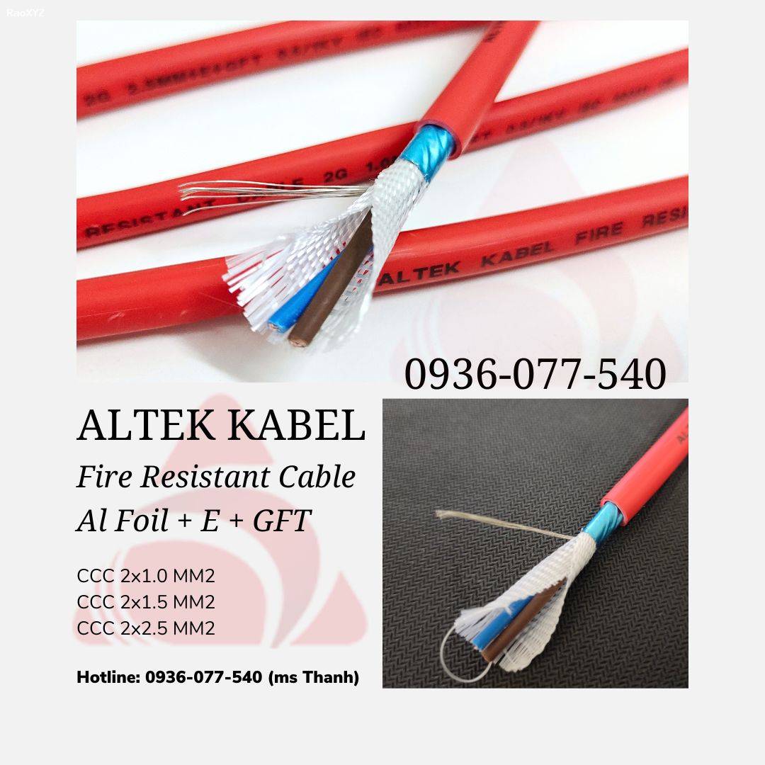 Cáp chống cháy chống nhiễu 2 x 1.0 MM2 - Altek Kabel