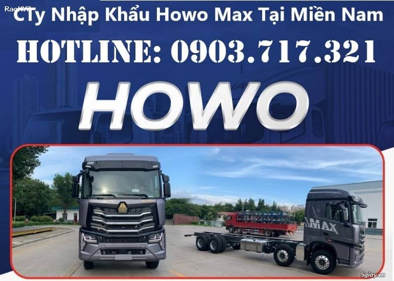 Bán xe tải Howo Max 4 chân tải 17t5 thùng dài 9m7 sẵn giao ngay