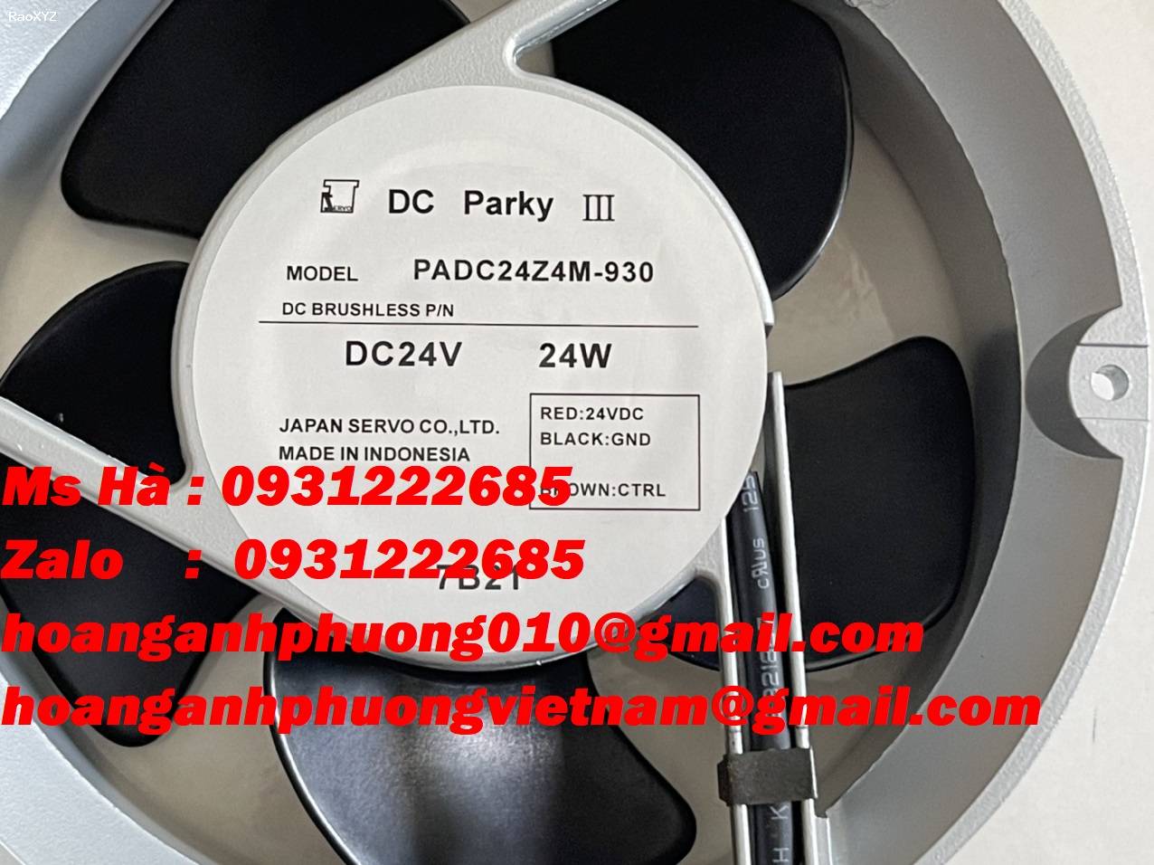 Nidec - Quạt hút PADC24Z4M-930 điện áp 24 VDC