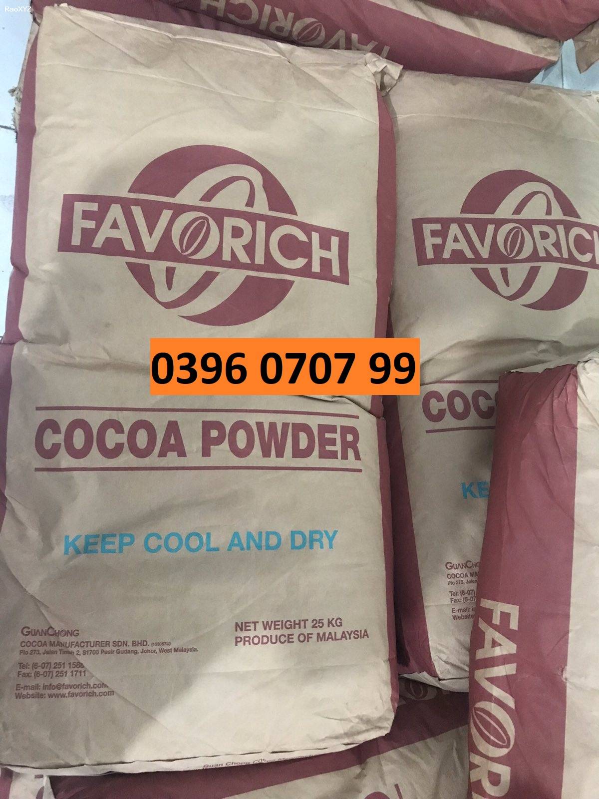 Bột Cacao nguyên chất Favorich bao 25kg - Malaysia