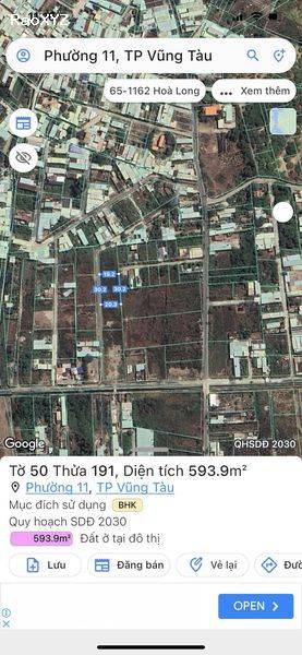 Bán 600m2 đất làm nhà vườn gần đường Hàng Điều Vũng Tàu, hướng Tây Nam giá chỉ 13tr/m2