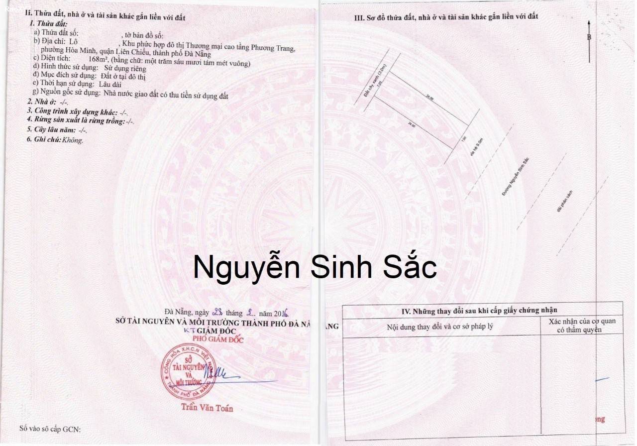Bán đất mặt tiền Nguyễn Sinh Sắc, Trục 60m, Giá Rẻ Tháng 12/2023