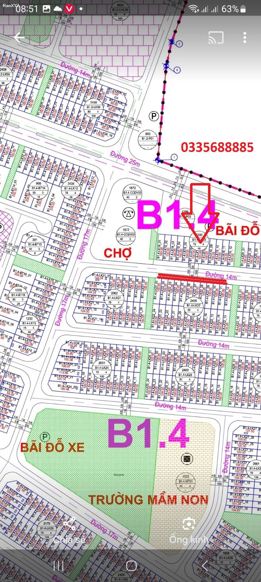 Bán đất liền kề khu B1.4 đường 14m giá rẻ nhất Thanh Hà Cienco 5
