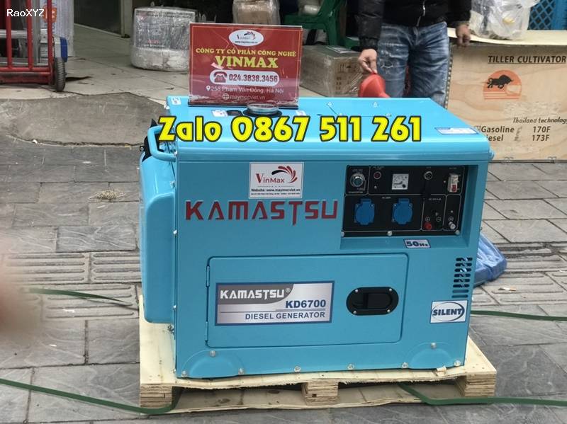Máy phát điện chạy dầu 5kw siêu chống ồn - Máy phát điện kamastsu kd6700