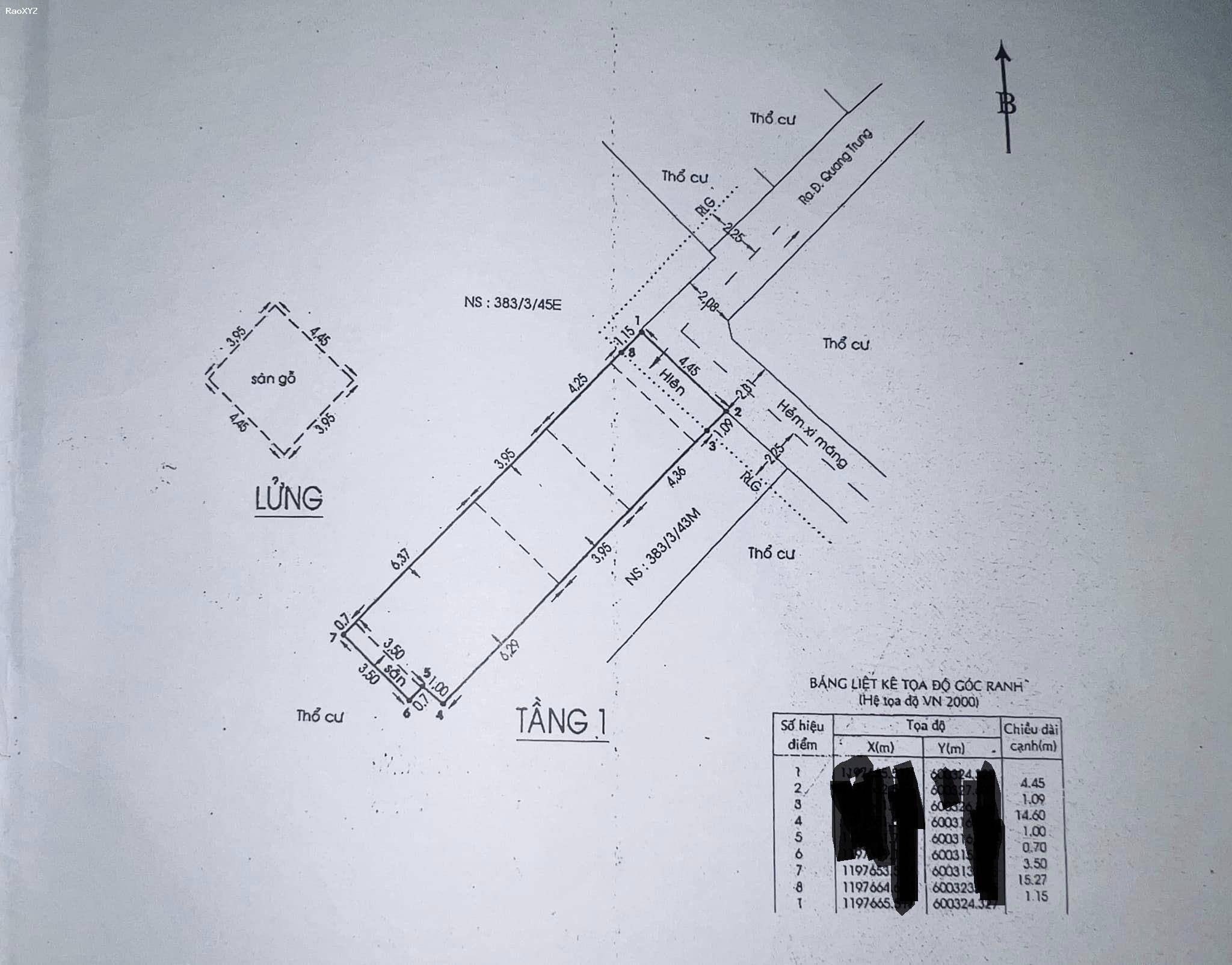 Nhà bán,MT hẻm,73m2,2tầng,4,5x16m2,quang trung,gò vấp,Giá:4,1ty