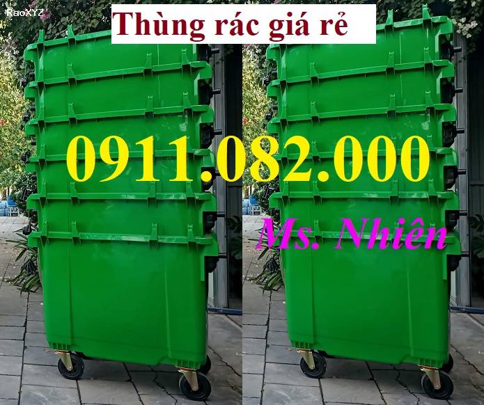 Cung cấp thùng rác 660 lít giá rẻ- thùng rác 4 bánh xe- lh 0911082000