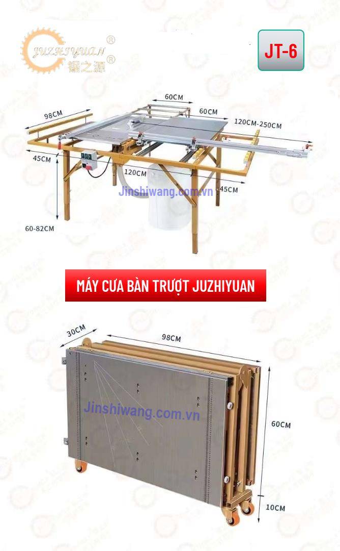 Máy cưa gỗ công nghiệp bàn trượt đa năng JUZHIYUAN JT-6