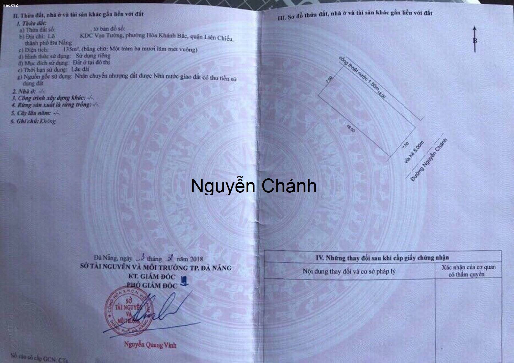 Bán đất mặt tiền đường Nguyễn Chánh, Vị trí sát biển, Giá Rẻ, Tháng 1/2024