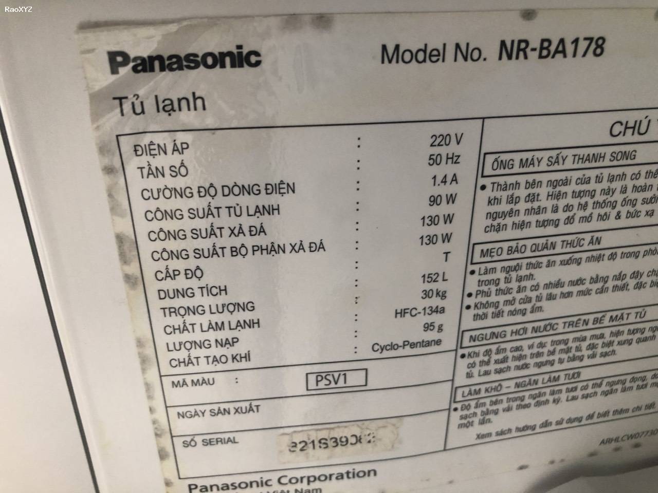 Tủ lạnh Panasonic 167lit tiết kiệm điện