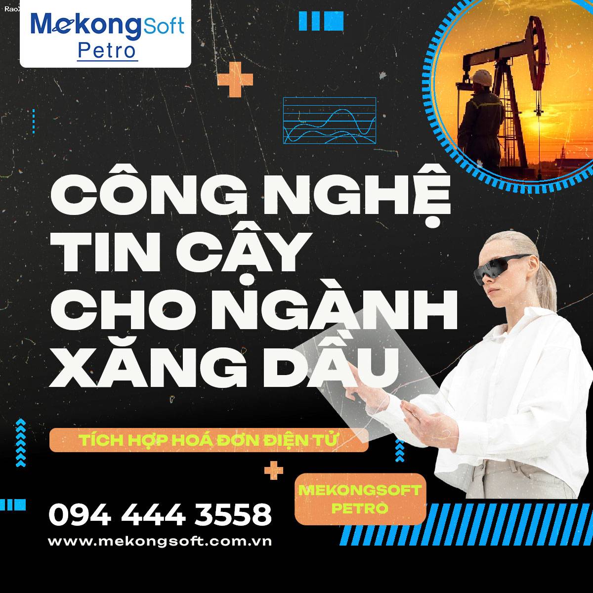 Phần mềm Quản lý Xăng dầu Xuất hóa đơn tự động MekongSoft Petro