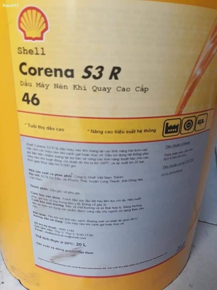 Đại lý mua bán dầu nhớt máy nén khí Shell Corena S3 R46 chính hãng tại TPHCM – 0942.71.70.76