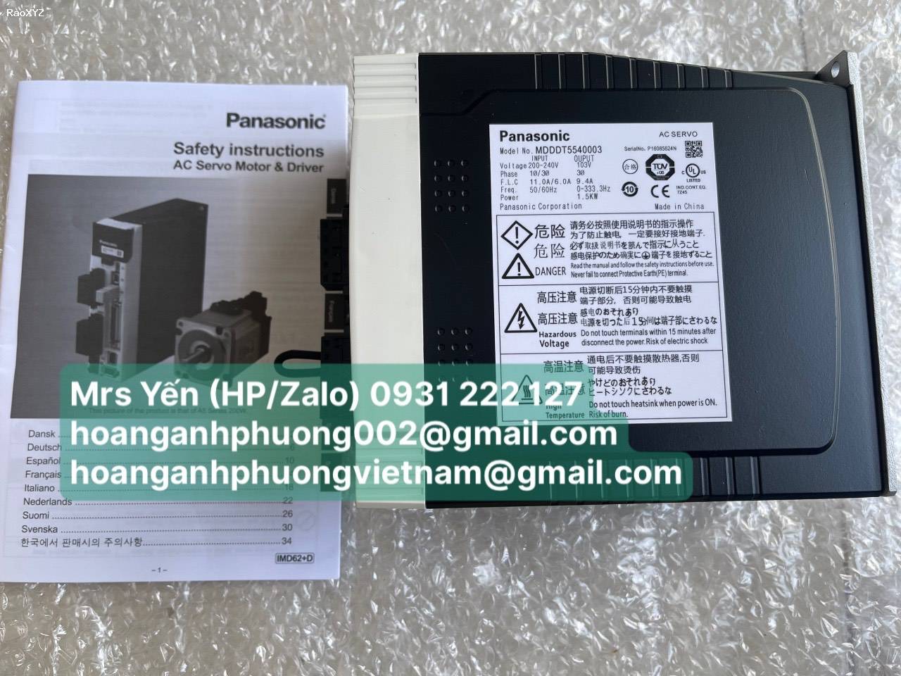 MDDDT5540003 Servo Panasonic nhập khẩu mới chính hãng