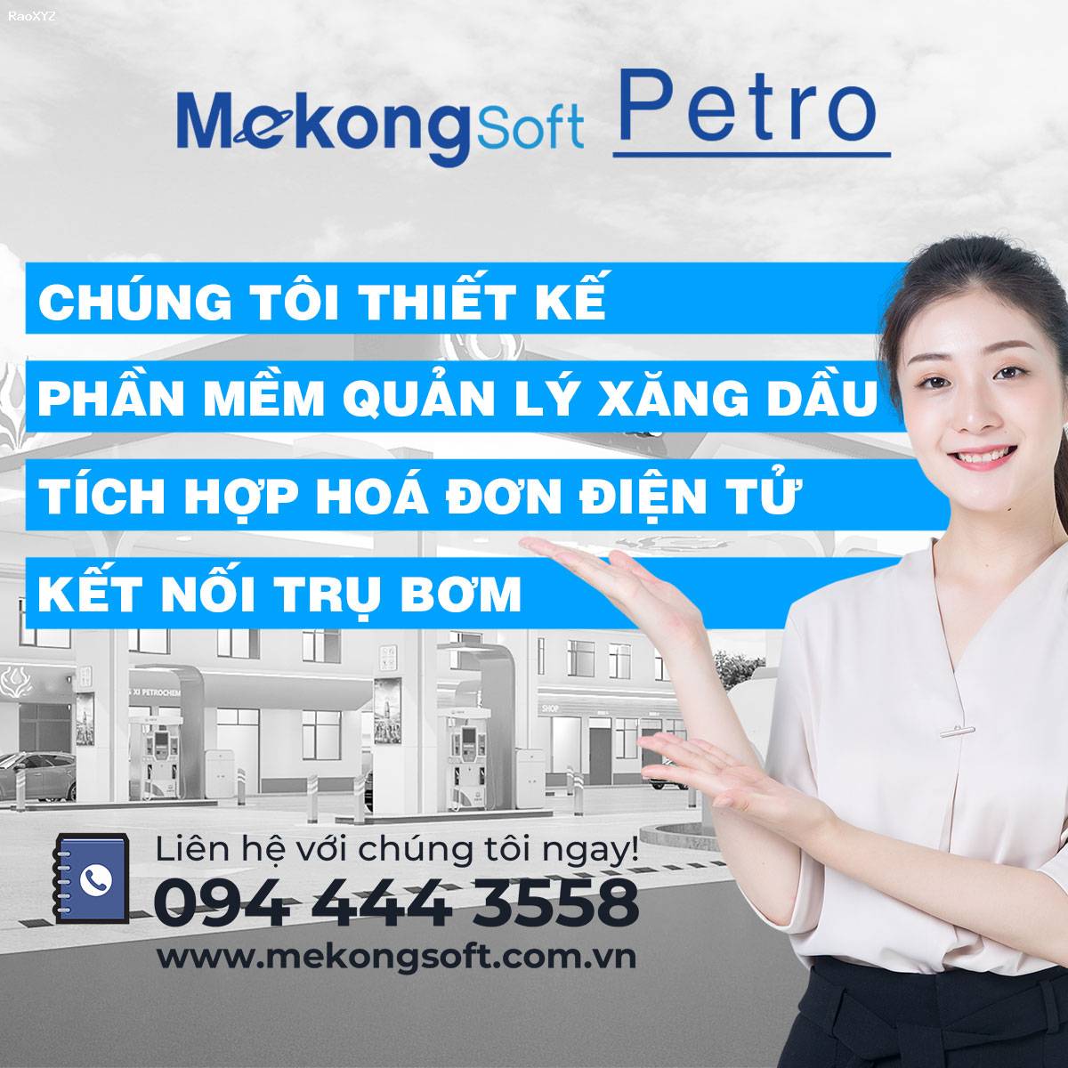 Phần mềm quản lý xăng dầu xuất hóa đơn tự động MekongSoft Petro 0302C