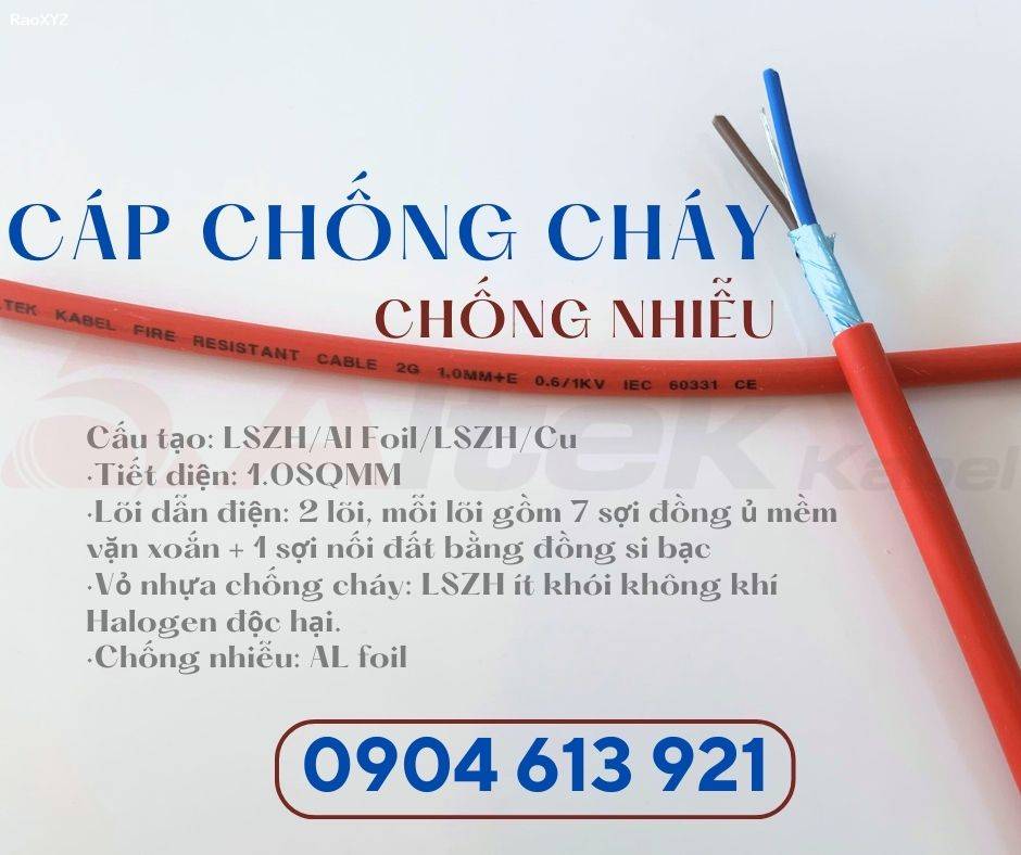 Cáp chóng cháy chống nhiễu Altek Kabel 2x1.0mm Đà Nẵng, HCM, HN