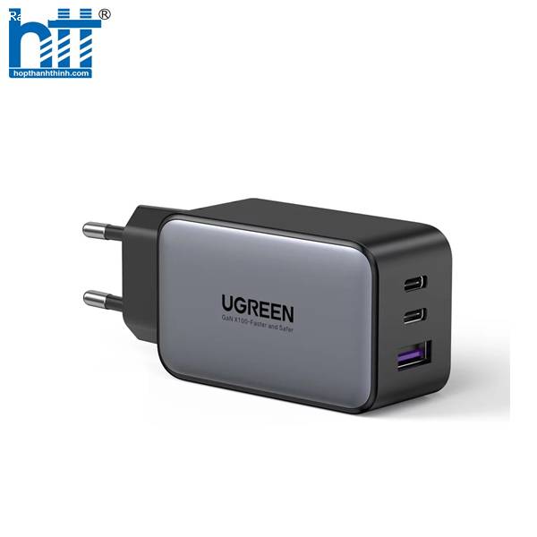 Củ sạc nhanh GaN 65W Ugreen 10335, 3 cổng, 2 USB-C và 1 USB Type-A