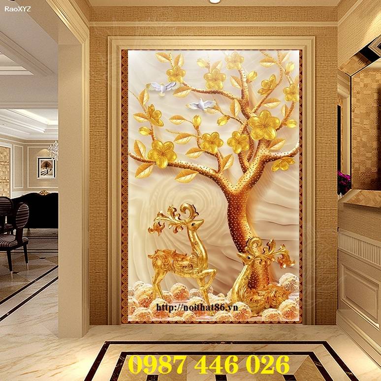 Gạch tranh 3d cây tiền vàng HP08272