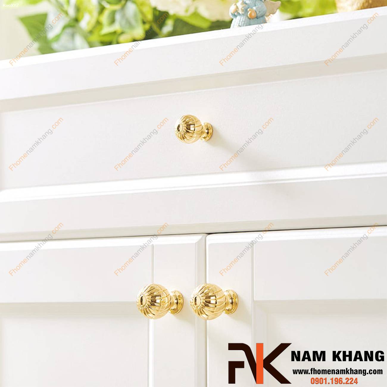 Núm cửa tủ cao cấp màu vàng bóng NK441-24K | F-home NamKhang