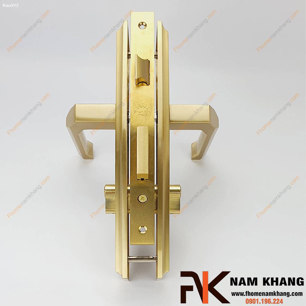 Khóa cửa chính bằng đồng cao cấp màu đồng vàng NK561L-DV | F-Home NamKhang