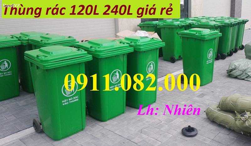 Công ty cung cấp thùng rác nhựa giá rẻ tại miền tây- thùng rác 120l 240l 660- lh 0911082000