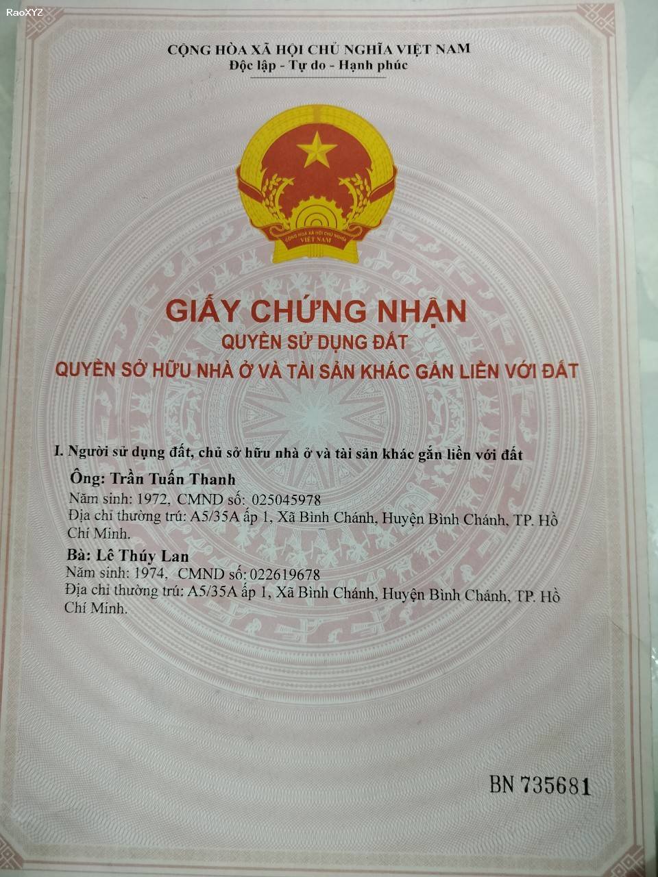 Chính chủ bán 2 căn nhà tại Xã Bình Chánh, Bình Chánh, Hồ Chí Minh.