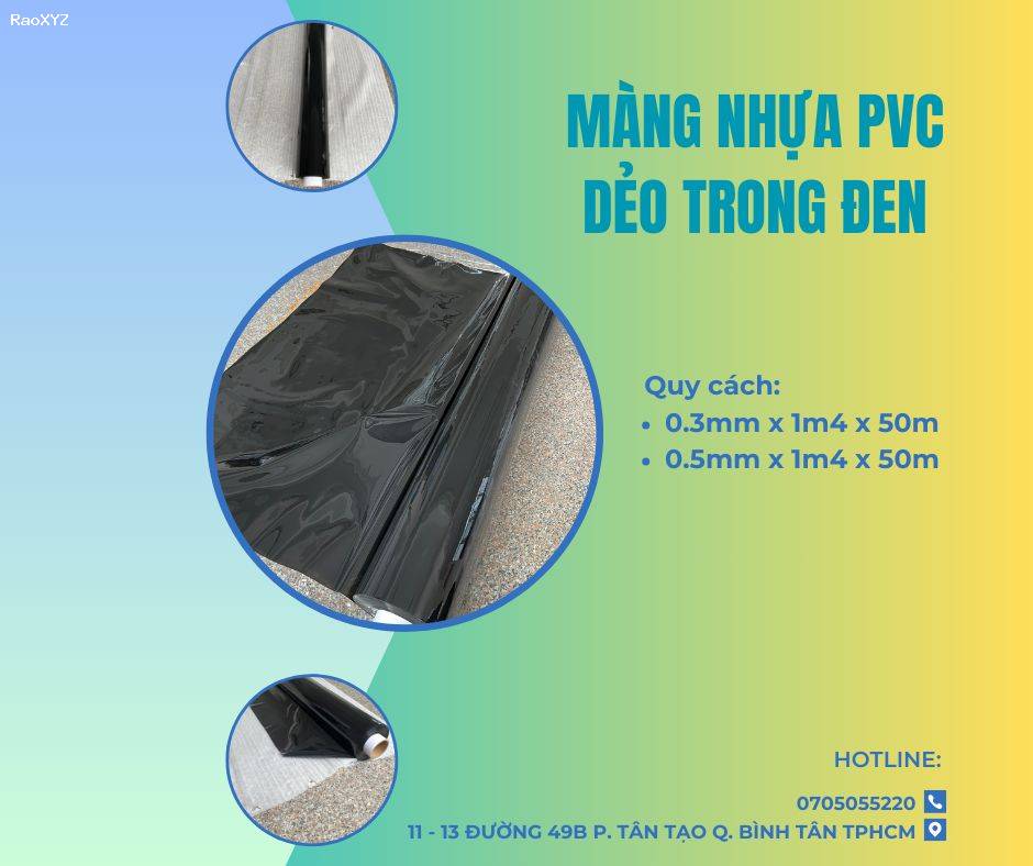 Màng nhựa PVC 0.3mm và 0.5mm (màu đen) giá rẻ