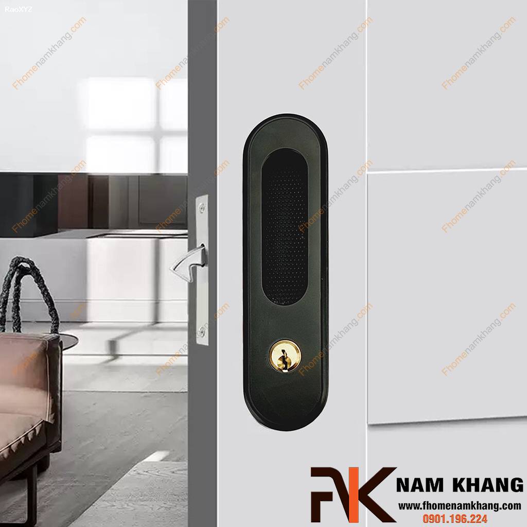 Khóa âm cửa lùa cao cấp màu đen NK568T-D | F-Home NamKhang