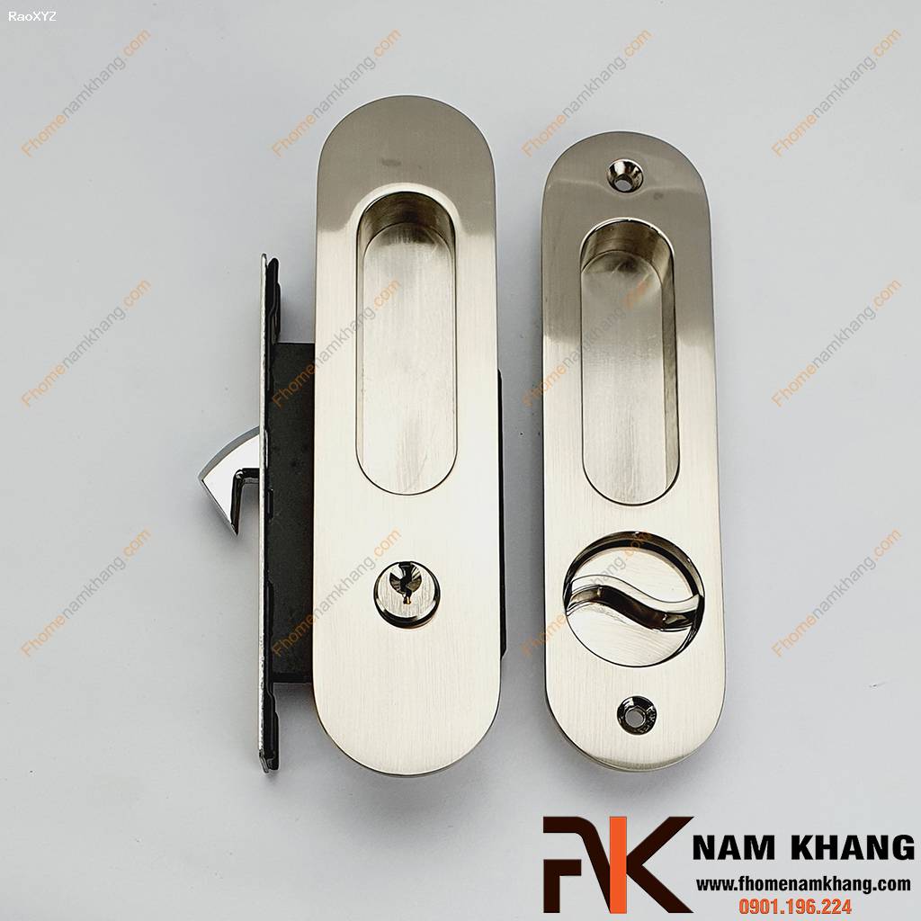Khóa âm cửa lùa cao cấp màu inox xước NK568T-INOX | F-Home NamKhang